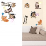 Stickers Chatons 8 pices en 1 planche de 50 x 70 cm