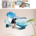 Sticker mural Trompe l'oeil Surf 125 x 84 cm