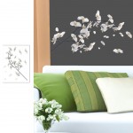 Sticker mural Branche d'Orchide blanche 50 x 70 cm