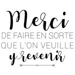 Stickers planche 20 x 70 cm - Merci de faire en sorte...