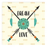 Cadre en bois Boho Indien 30 x 30 cm - Dream Love