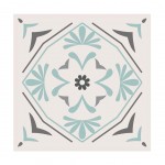 Stickers carreaux de ciment 15 x 15 cm - par 6 - Gris et vert