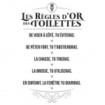 Stickers Citation planche 60.5 cm - Rgles D'Or des Toilettes