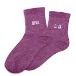 Paire de Chaussettes Pailletes Mauve Diva