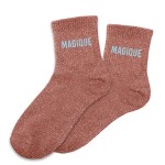 Paire de Chaussettes Pailletes Magique Marron