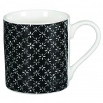 Tasse Variations graphiques noire en porcelaine 12 cl