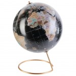 Globe Terrestre Noir avec pied en métal Or 29 cm