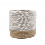 Panier ou Cache-pot Vanua Naturel et Blanc 15 cm