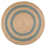 Tapis Maori Ethnique rond en jute naturelle 90 cm