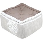 Pouf coussin de sol en coton 40 x 40 x 25 cm - Chaumont