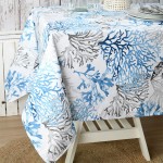 Nappe enduite Quiberon Bleu 150 x 150 cm