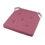 Galette de chaise rversible rose et lin en coton 38 x 38 cm