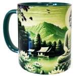 Mug sagesse de Bouddha vert sapin  350 ml