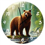 Horloge Ronde en verre grizzli CBKreation