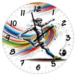 Horloge Ronde en verre footballeur 29 cm Cbkration