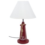 Lampe phare maritime en bois rouge 48 cm