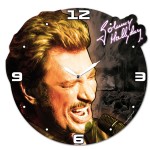 Horloge en bois Johnny Hallyday black