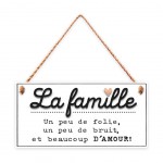 Plaque de porte en Bois - La Famille, un peu de folie...