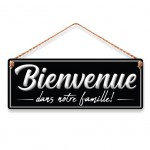 Plaque dcorative Relief en Mtal - Bienvenue dans notre famille