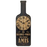 Horloge Bouteille en bois 64 cm - Rendez vous des Amis