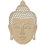 Dcoration murale Bouddha en bois 60 cm