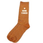 Paire de Chaussettes Pailletes Mamie dAmour Orange