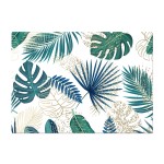 Set de table tropical blanc vert et or