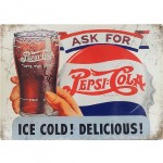 Plaque dcorative Pepsi en mtal 70 x 50 cm