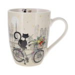 Mug chat  vlo dans Paris en porcelaine - 340 ml - Bug Art