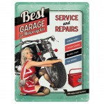 Grande plaque mtal Rtro Pin Up Service 40 x 30 cm