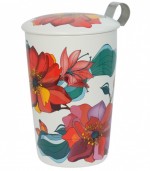 Tisanire Poppy Coquelicots en porcelaine avec infuseur mtal