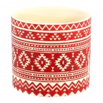 Mini Cache pot Mexi Aztque en cramique 6.5 cm - Rouge