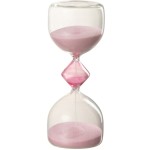 Sablier dco en verre avec sable rose - 10 minutes