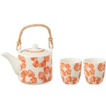 Set duo pour le th - fleurs oranges