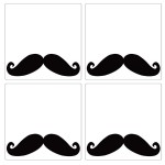 Lot de 4 dessous de verres Moustache noire by Cbkreation