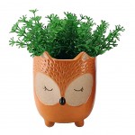 Cache pot Hibou en cramique - Orange