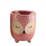 Cache pot Hibou en cramique - Rose