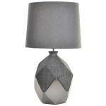 Lampe Dolomite argente en rsine et lin - 60 cm