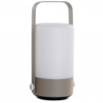 Lampe Led transportable Taupe et Blanche 19 cm