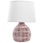 Lampe  poser en Grs - Ocre rouge et blanc - 26 cm