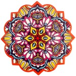 2 dessous de verres Mandala  - Cramique et Lige - Orange