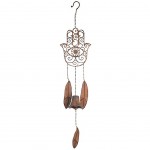 Carillon une cloche et Main de Fatima en mtal rouill - 72 cm