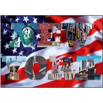 Plaque mtal de dcoration New York - 30.5 x 20 cm