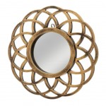 Miroir rond dor 25 cm