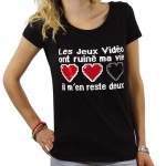 T-shirt Les jeux Vido ont ruin ma vie Noir