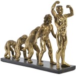 Figurine dcorative volution de l'Homme en rsine dore