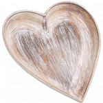 Plateau vide poche coeur en bois sculpté 21 cm