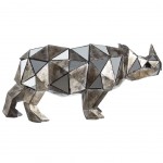 Figurine Rhinocros en rsine patine et miroir