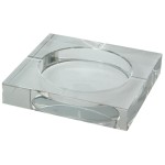 Grand cendrier en verre transparent 20 cm