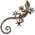 Décoration murale Salamandre en résine colorée 22 cm